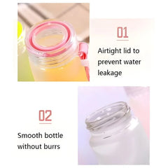 White Frosted Glass Water Bottle | Leak-Proof Insulated Bottle with Hello Master Decal Logo | 400ml