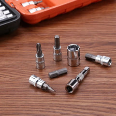 46-Piece Socket Wrench Set | Complete Ratchet Socket & Screwdriver Bit Tool Kit | Chrome Vanadium Steel Repair Tool Set with Storage Case